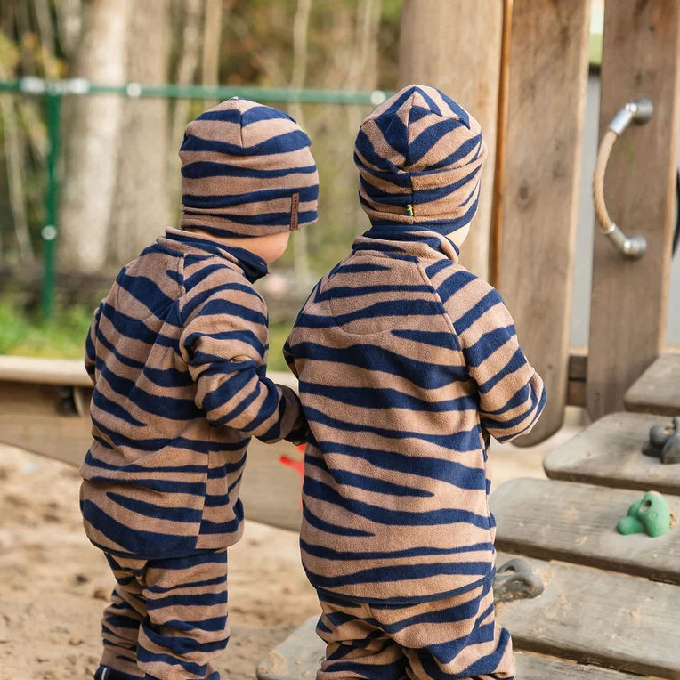 Fleecemössa Zebra Blå/Brun - Image 3