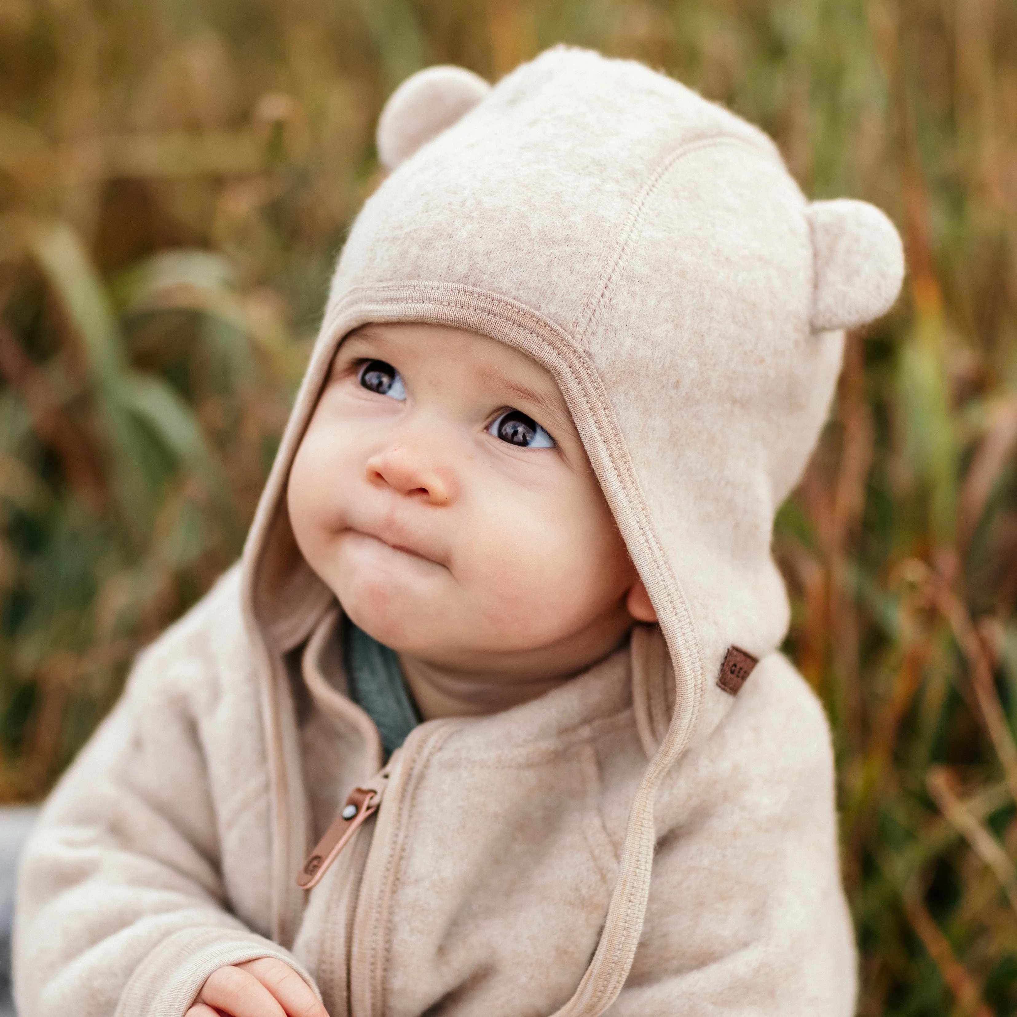 Hjälmmössa Ullfleece Beige - Image 2