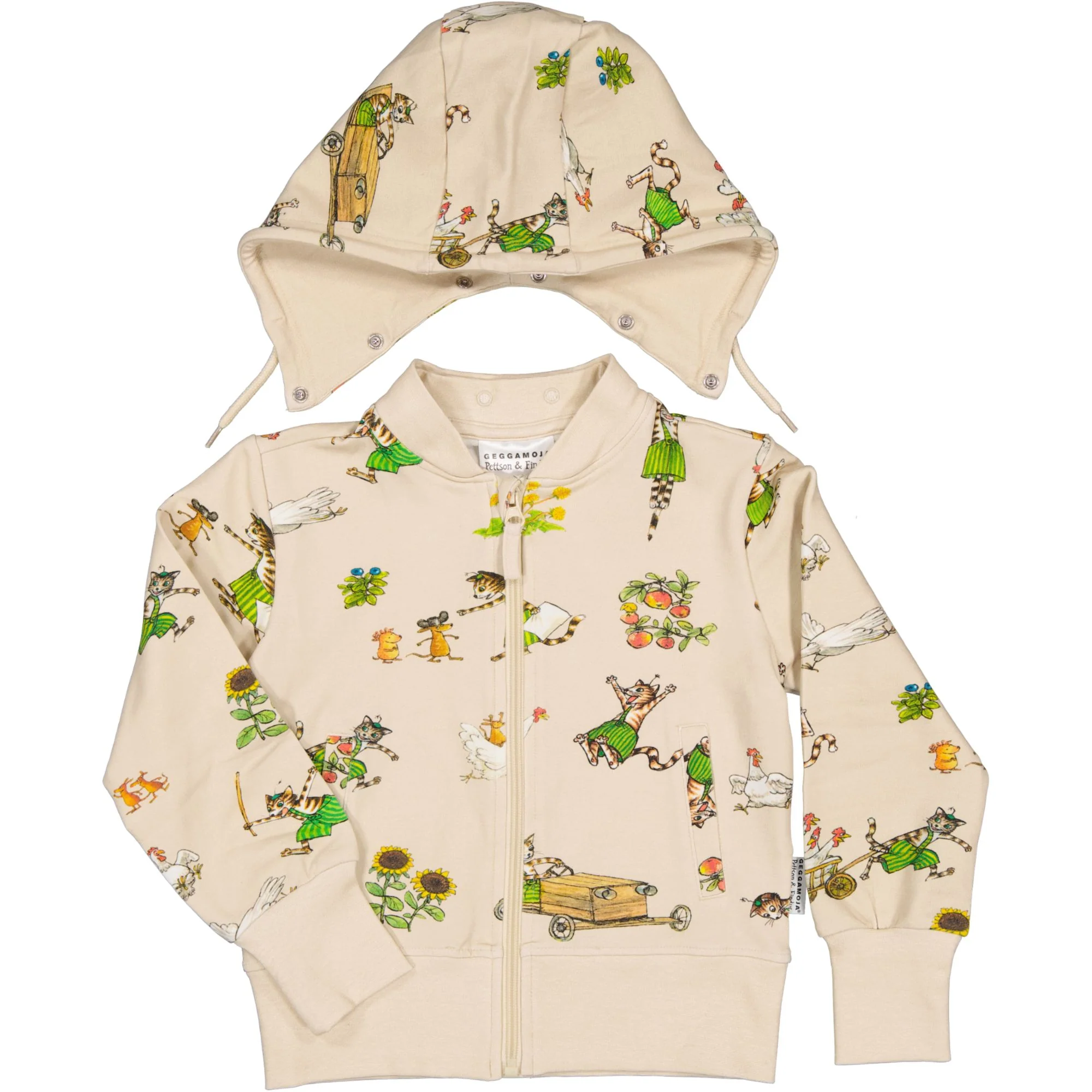 Hoodie Pettson och Findus Beige - Image 4