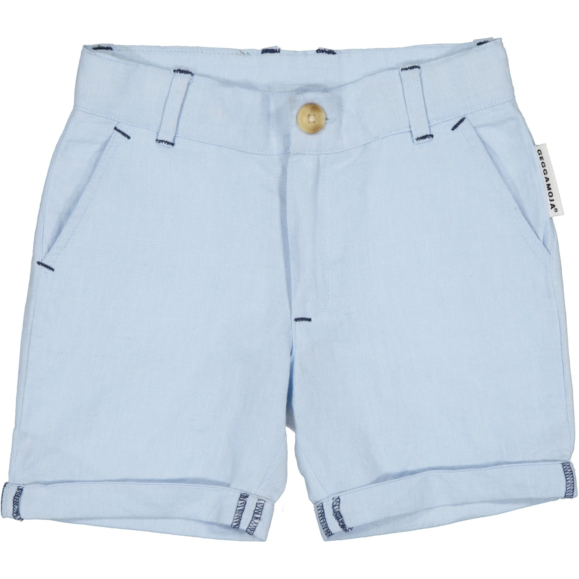 Linneshorts Ljusblå