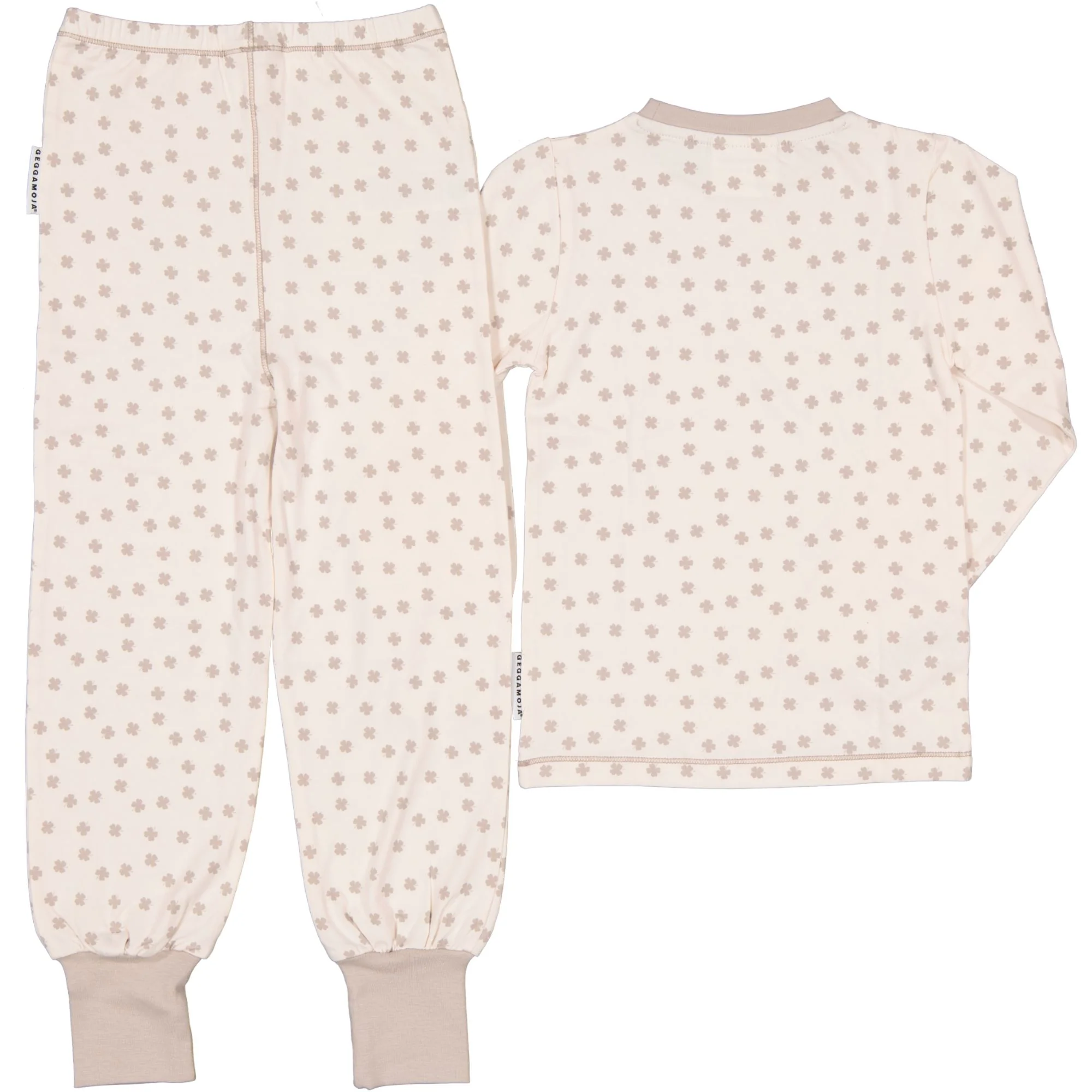 Pyjamas tvådelad Bambu Beige Klöver - Image 3