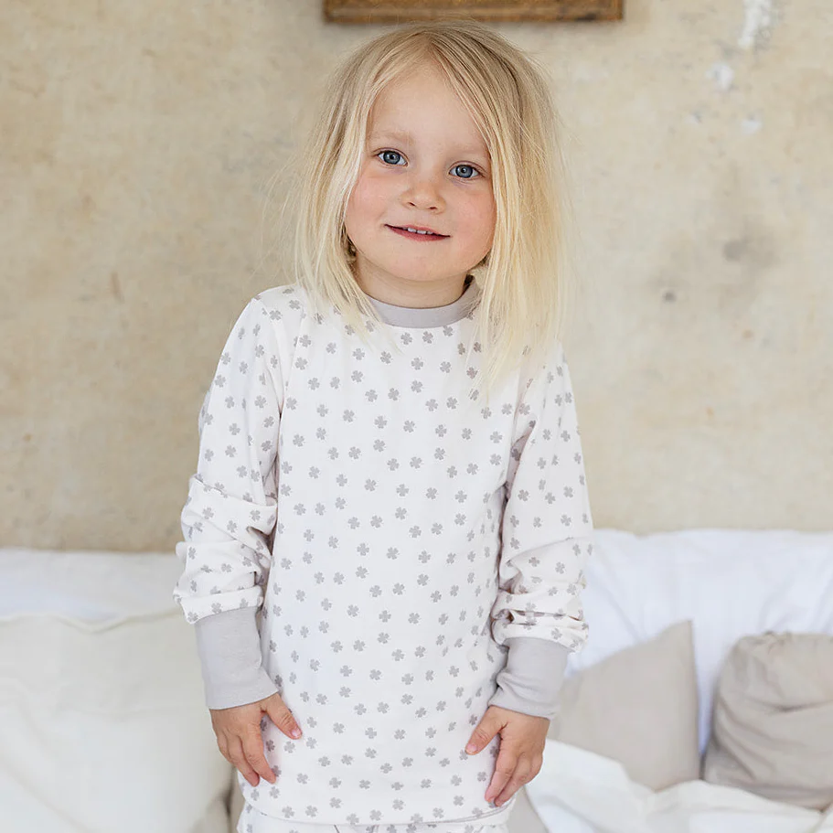Pyjamas tvådelad Bambu Beige Klöver - Image 4