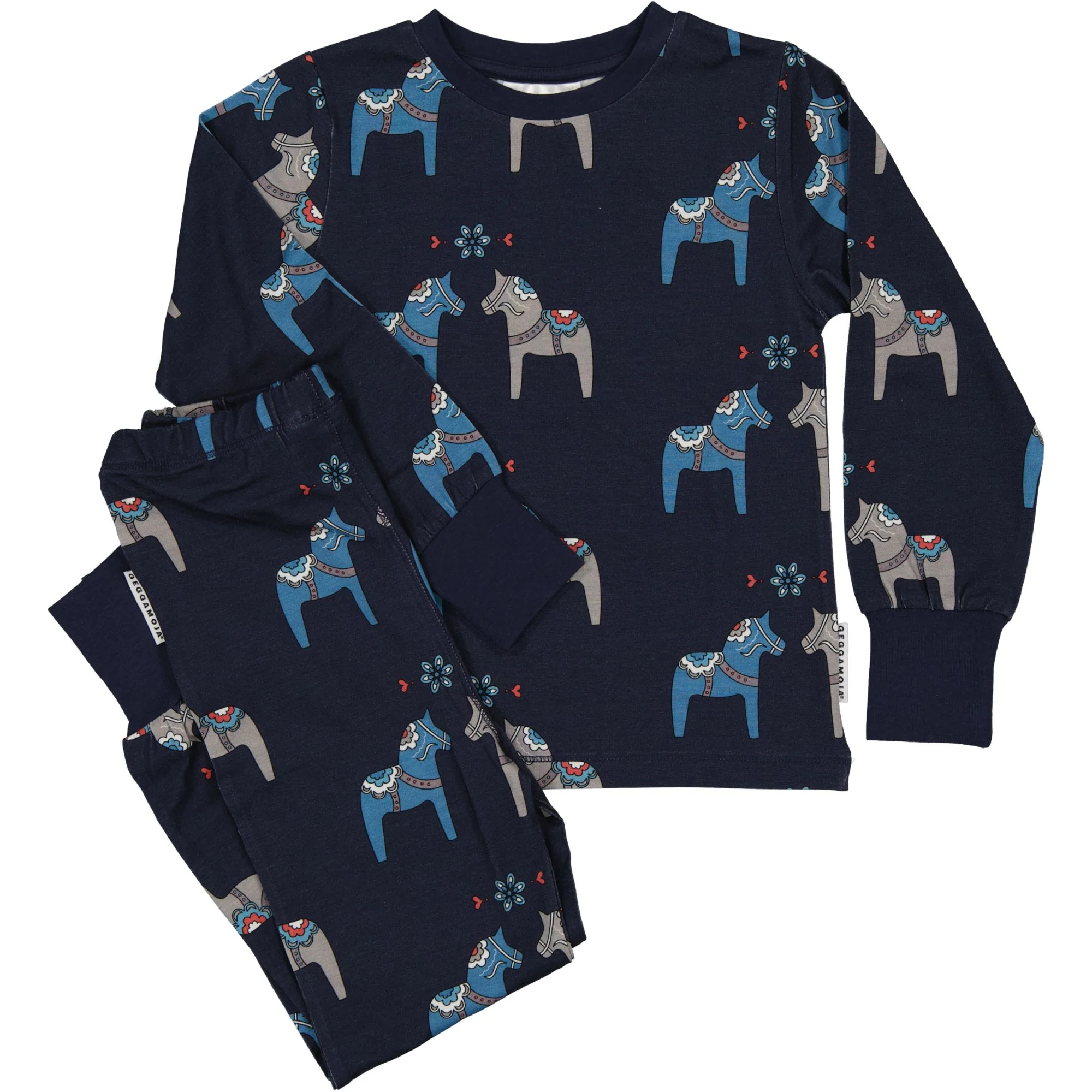 Pyjamas tvådelad Bambu Dalahäst Navy - Image 3