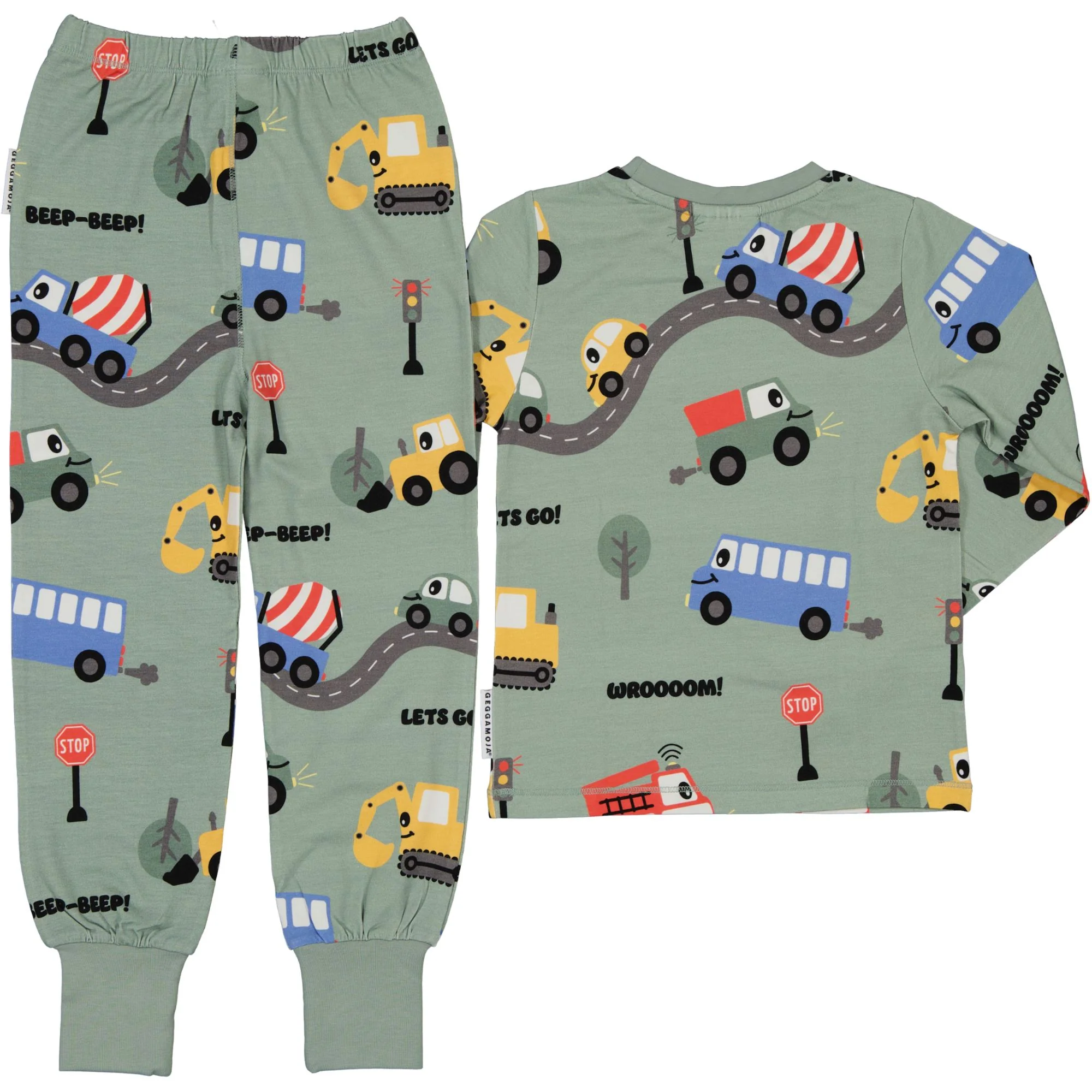 Pyjamas tvådelad Bambu Traktor Grön - Image 5