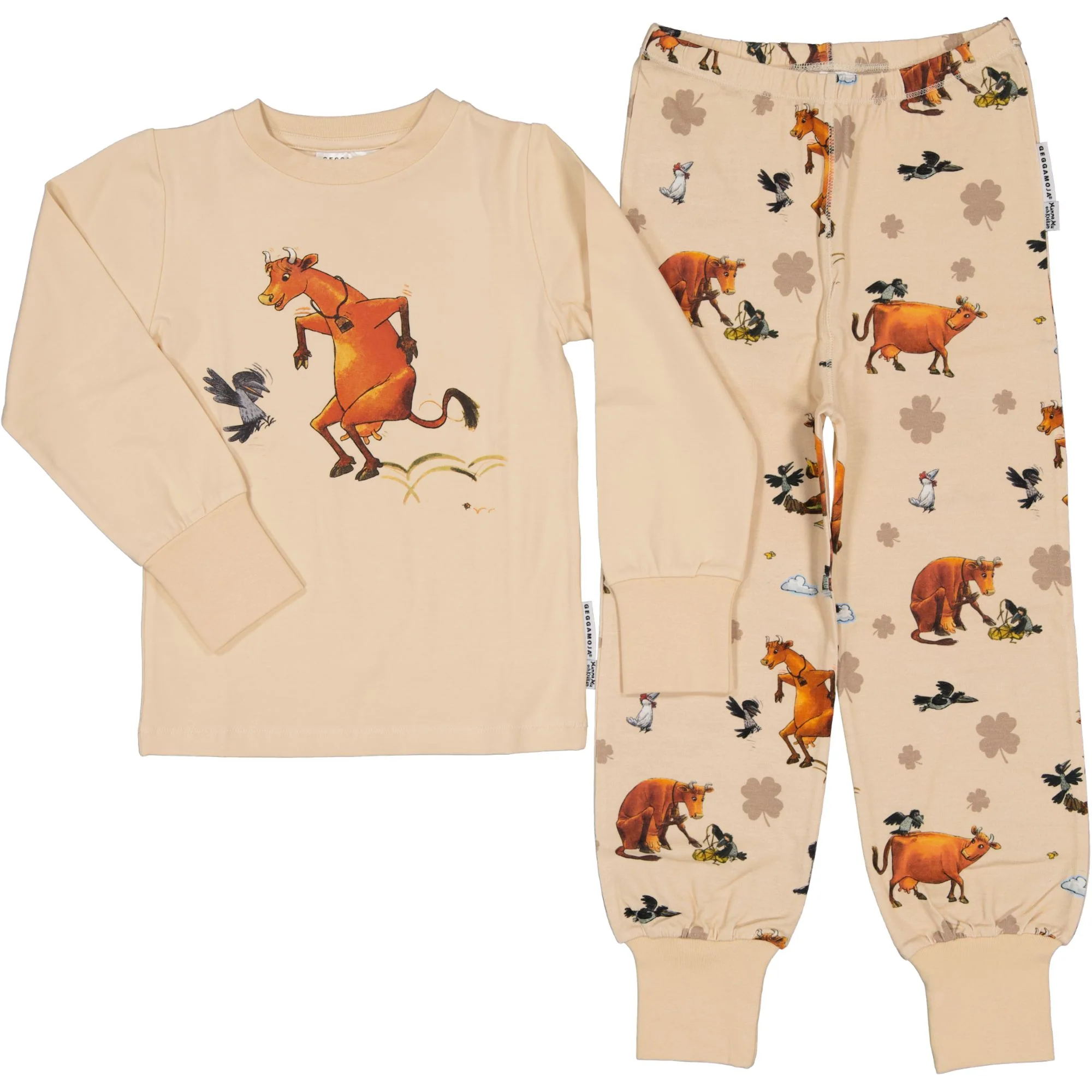 Pyjamas Tvådelad Mamma Mu och Kråkan Beige