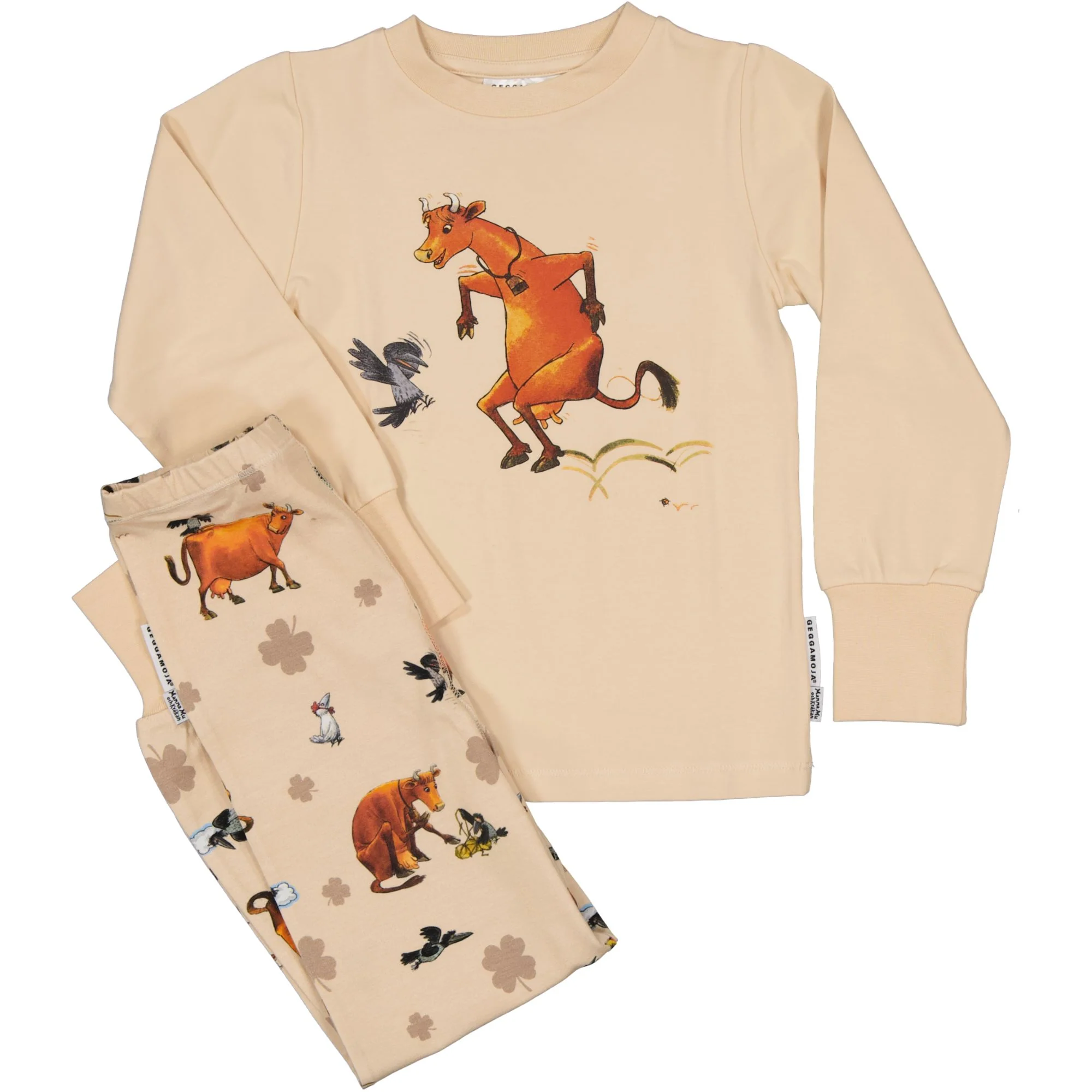 Pyjamas Tvådelad Mamma Mu och Kråkan Beige - Image 5