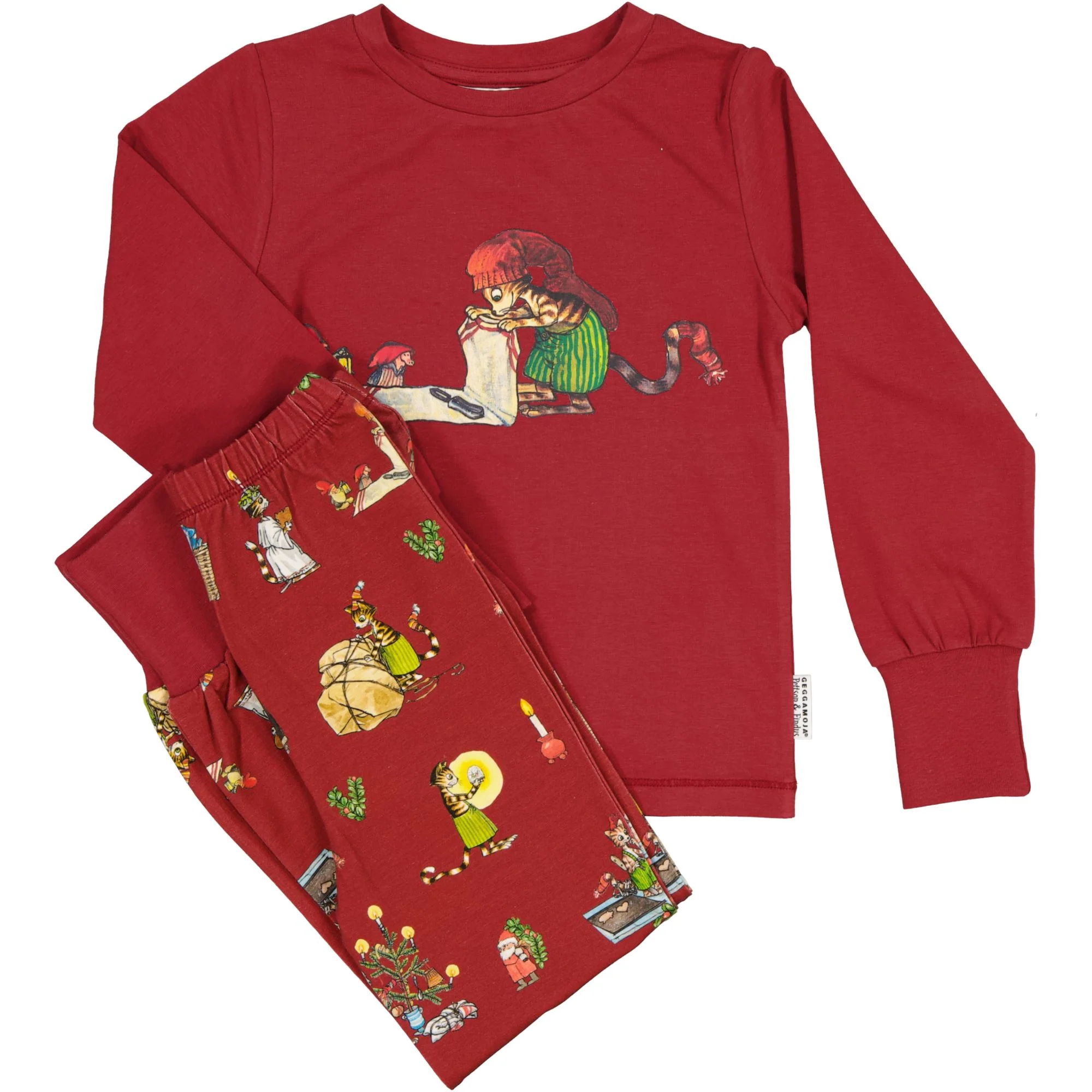 Pyjamas tvådelad Pettson och Findus Röd - Julpyjamas - Image 6