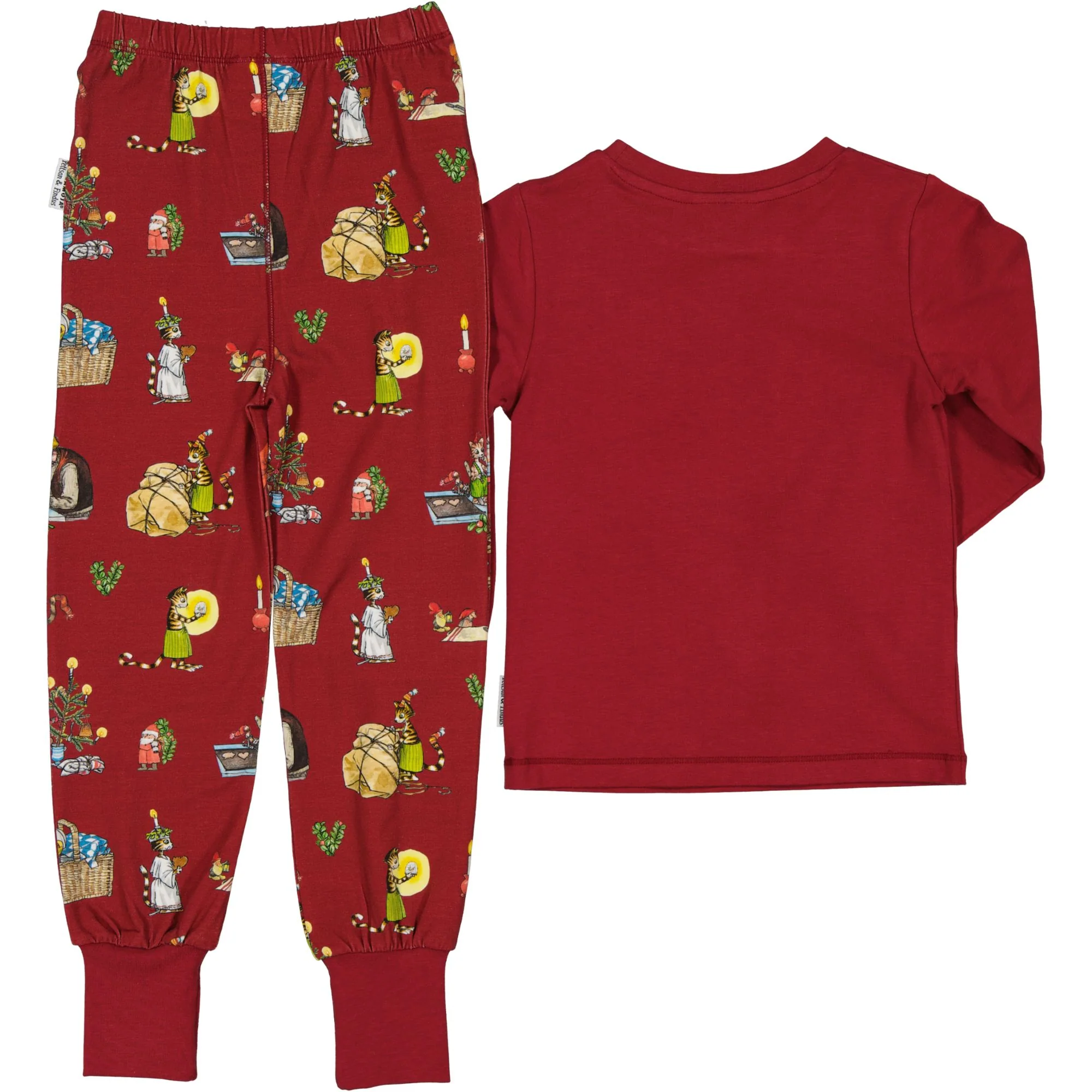Pyjamas tvådelad Pettson och Findus Röd - Julpyjamas - Image 7