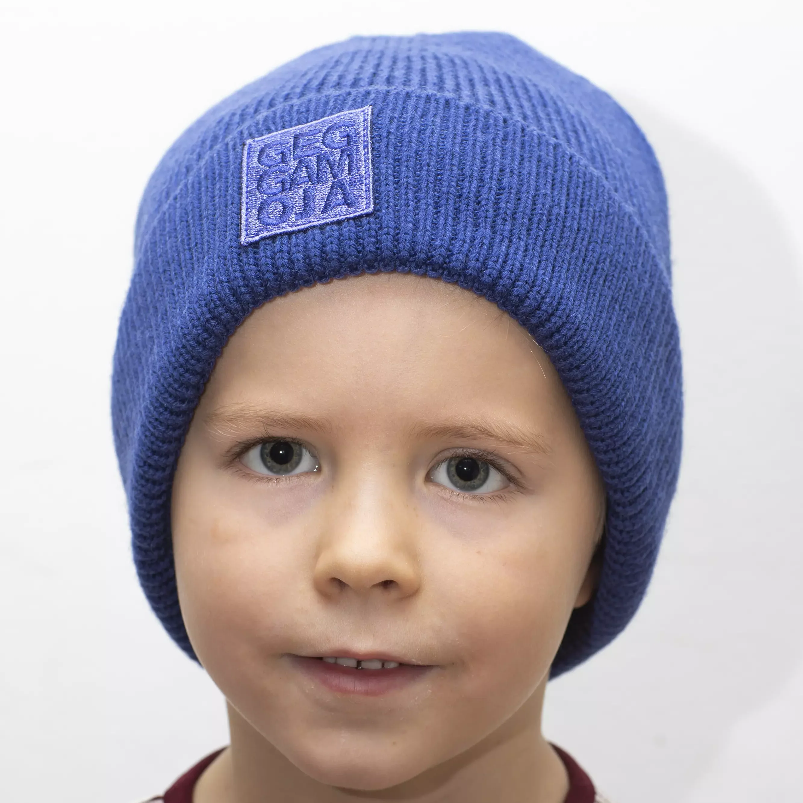 Stickad mössa Blå - Image 2