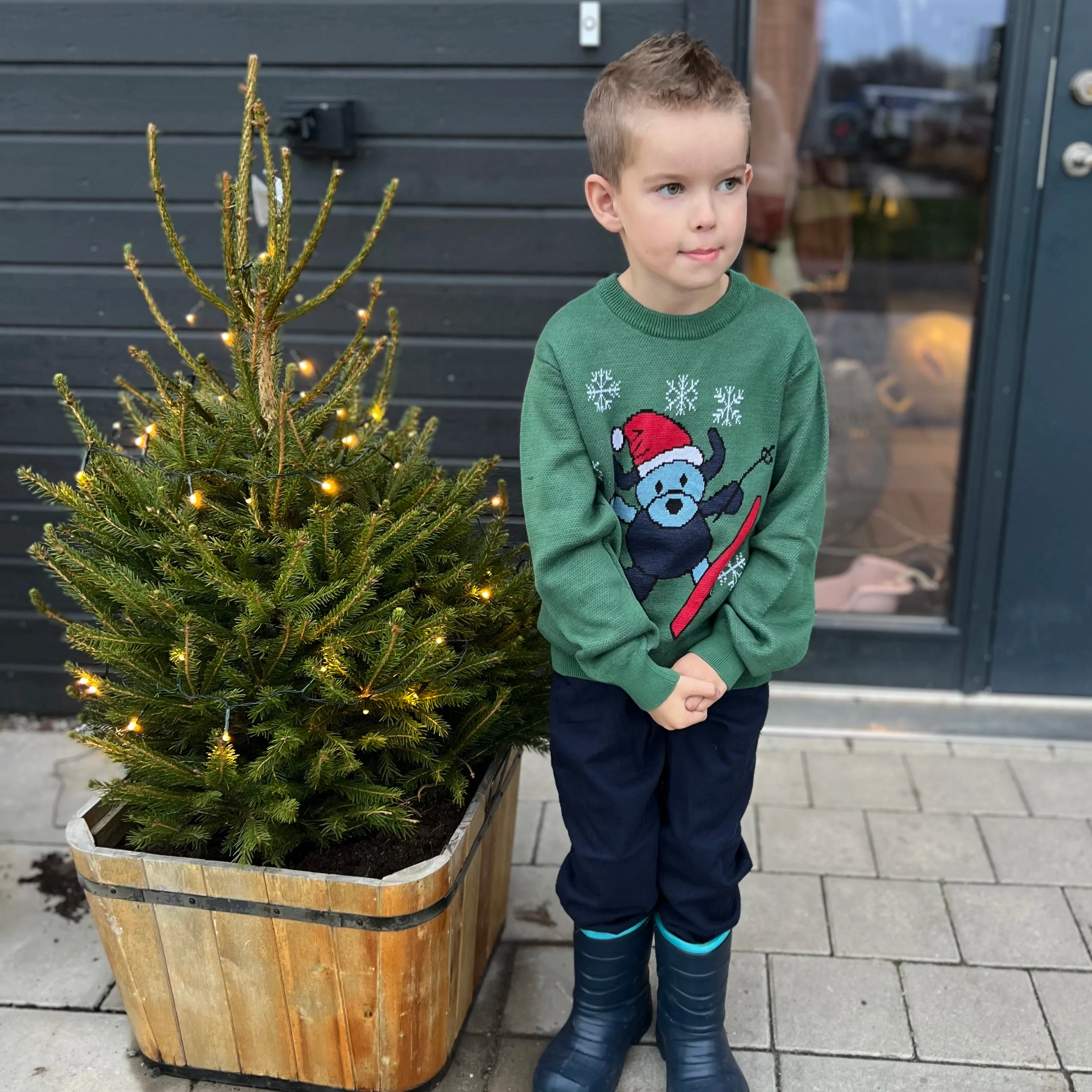 Stickad tröja med Doddi Grön - Image 3